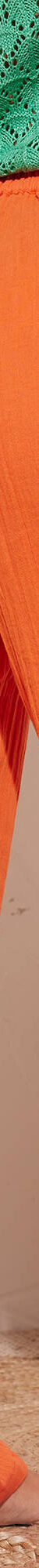 Pantalon large droit, gaze de coton (orange) Pantalon large droit, gaze de coton (orange)